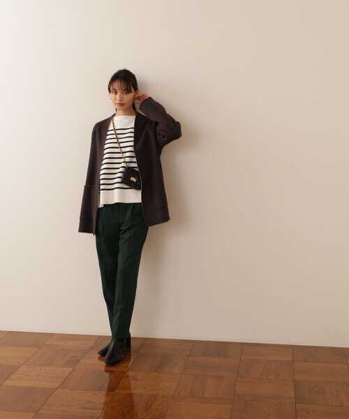 「NATURAL BEAUTY BASIC」 ノーカラーコート MEDIUM ホワイト系その他 レディース_画像6