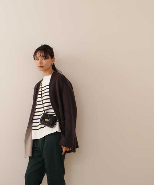 「NATURAL BEAUTY BASIC」 ノーカラーコート MEDIUM ホワイト系その他 レディース_画像9