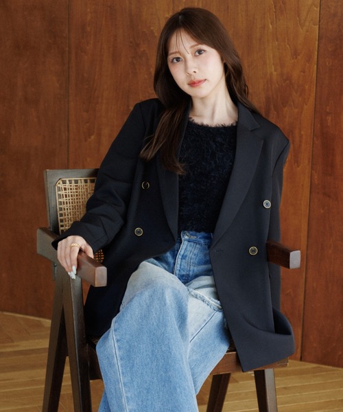 SENEE ジャケット SENEE」 テーラードジャケット SMALL ブラック レディース : ZOZOTOWN