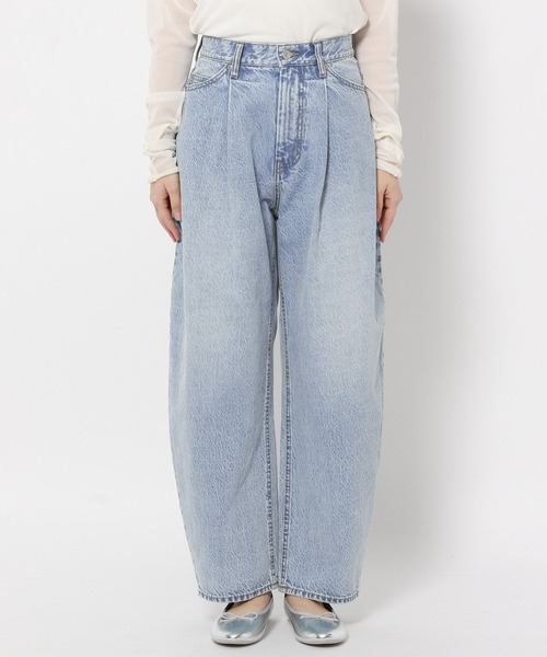 「LOWRYS FARM」 デニムパンツ LARGE ブラック レディース_画像4