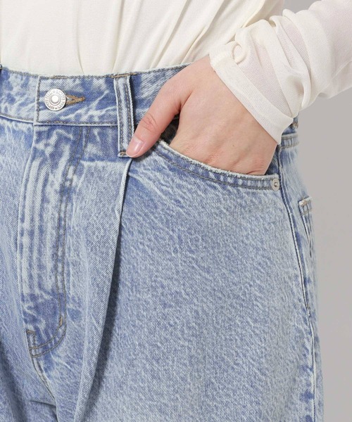 「LOWRYS FARM」 デニムパンツ LARGE ブラック レディース_画像8