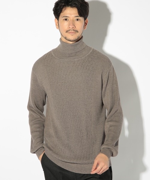 「UNION STATION」 タートルネックニット LL ベージュ メンズ_画像2