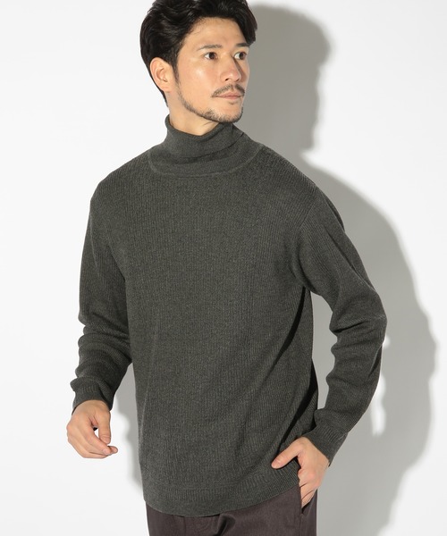 「UNION STATION」 タートルネックニット LL ベージュ メンズ_画像3