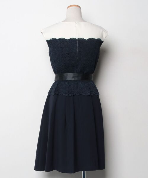 「Debut de Fiore」 リボンノースリーブワンピース 36 ネイビー レディース_画像2