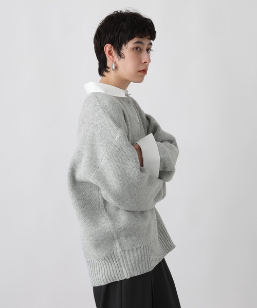 専用　potato様　 【美品】オーラリー ダブルニットビッグシャツ studio CLIP（スタディオクリップ） ニット セーター 「ウタオ」布帛