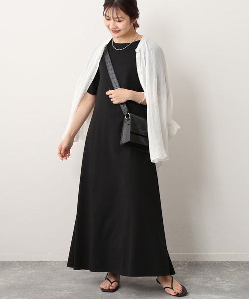 「SLOBE IENA」 7分袖ワンピース - ベージュ レディース_画像8