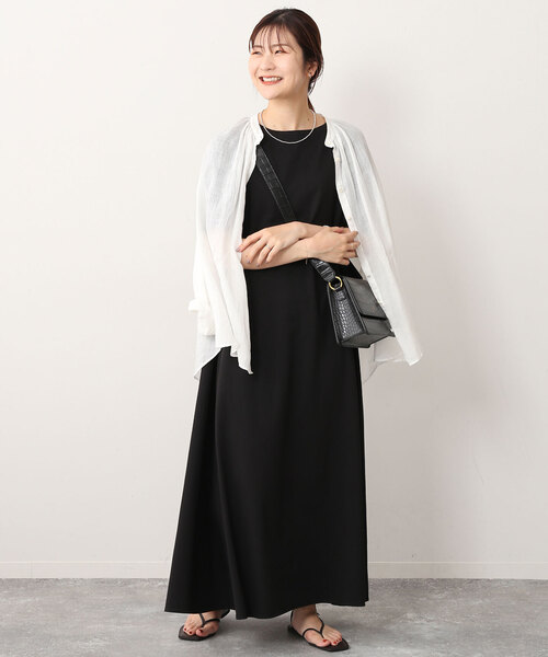 「SLOBE IENA」 7分袖ワンピース - ベージュ レディース_画像9