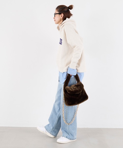 「MICA&DEAL」 プルオーバーパーカー FREE チャコールグレー レディース_画像6