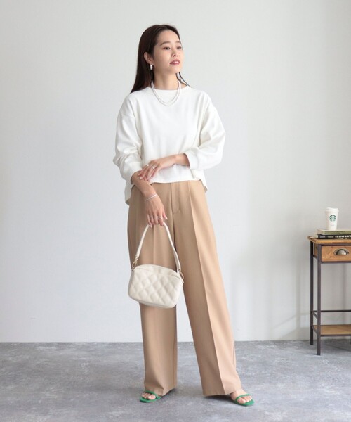 「fredy emue」 長袖カットソー 38 ベージュ レディース_画像2
