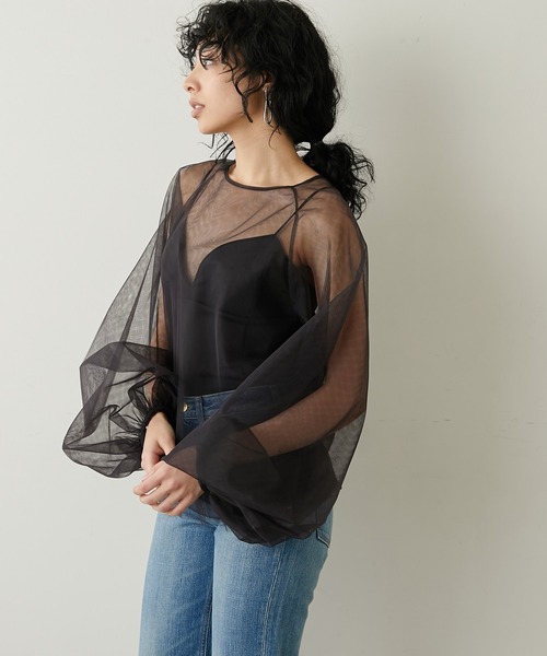 「Whim Gazette」 長袖ブラウス FREE ブラック レディース_画像2