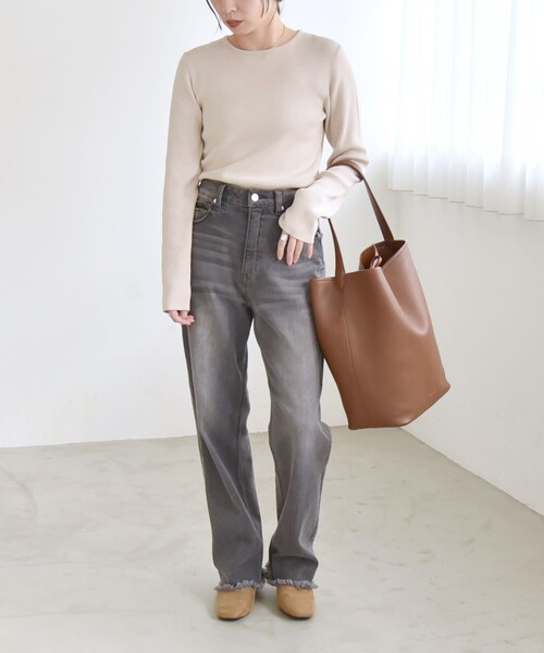 「quaranciel」 長袖ニット ONE SIZE ブラック レディース_画像3