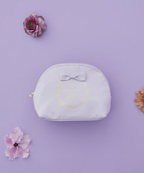 Maison de FLEUR（メゾンドフルール） ポーチ サテンリボンラウンド