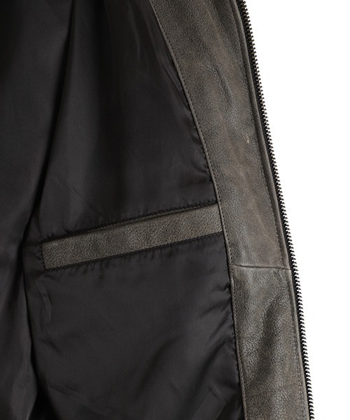 コート ジャケット BOTT / ボット：Script Logo Cracked Leather Jacket：BOTT-25AW-02「WAX」の画像