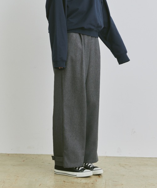 「flaner」 スラックス LARGE ブラック レディース_画像4