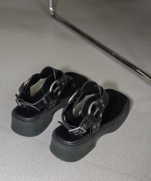 新品/US9.0 SLIPPER トングサンダル スタッズ レザー ISLAND SLIPPER