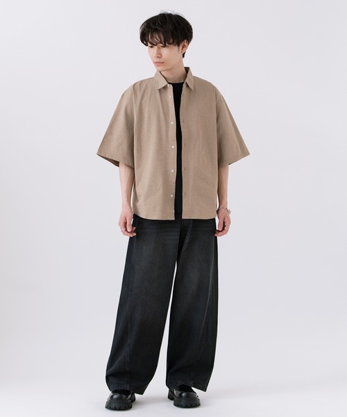 Y-3 半袖オーバーサイズシャツ　ヘビーポプリン　レイヤード　メンズ/レディース improves（インプローブス） シャツ 半袖 マルチファンクション
