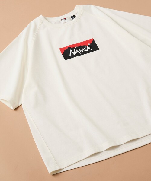 NANGA（ナンガ） tシャツ エコハイブリッド ボックスロゴ ルーズ