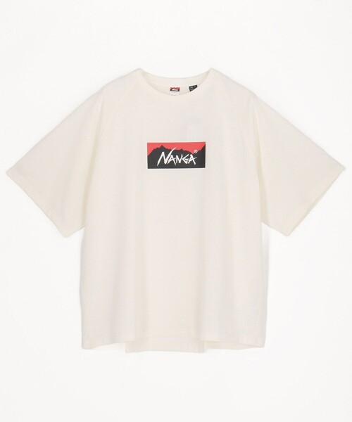 NANGA（ナンガ） tシャツ エコハイブリッド ボックスロゴ ルーズ