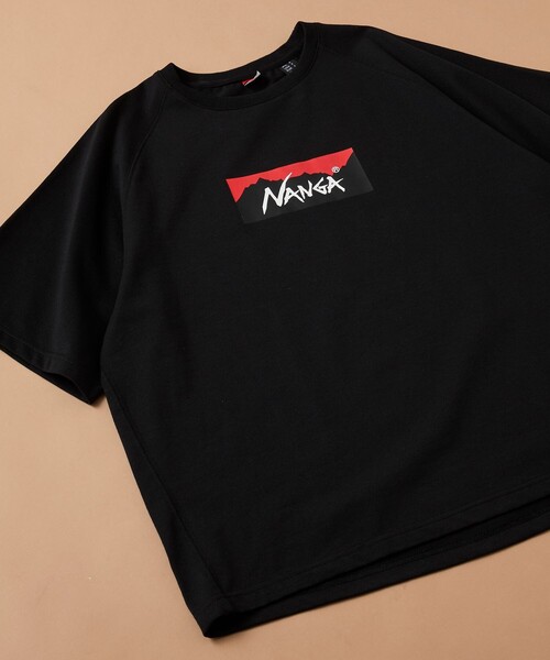 NANGA（ナンガ） tシャツ エコハイブリッド ボックスロゴ ルーズ