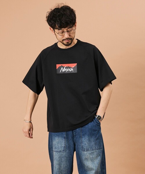 NANGA（ナンガ） tシャツ エコハイブリッド ボックスロゴ ルーズ