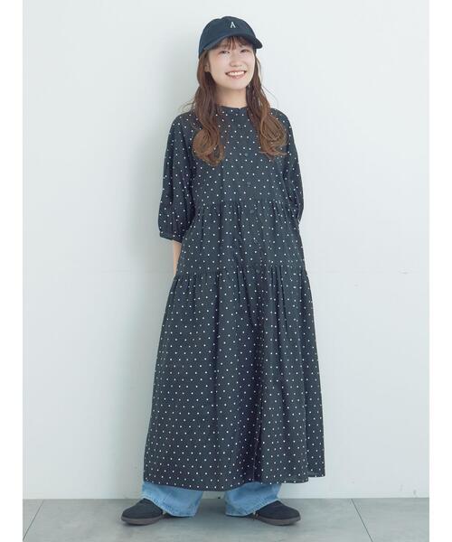 ワンピース 柄アソートティアードワンピースの画像