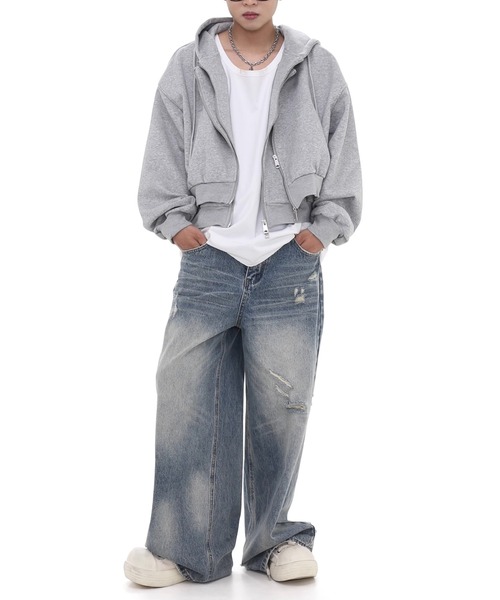 【値下げ中】　J.S.B. ジップアップフーディ グレー WESTBOY（ウエストボーイ） ジップアップパーカー S グレー メンズ
