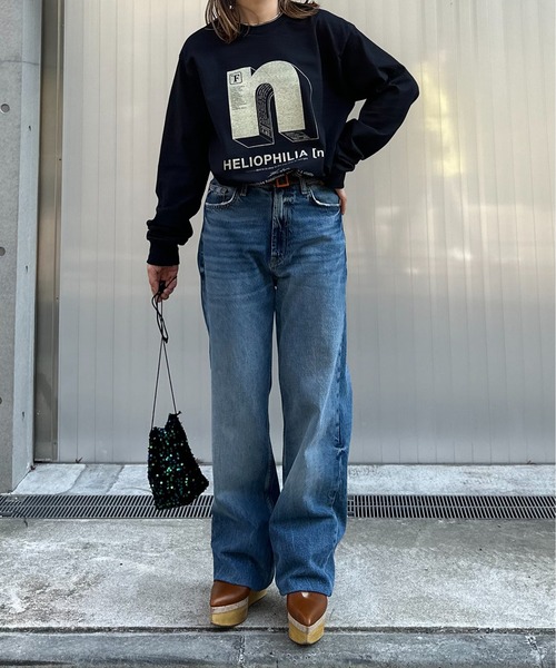 「mi via loca」 「GILDAN」長袖カットソー X-LARGE ブラック レディース_画像2
