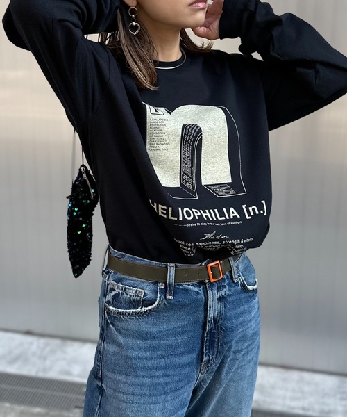 「mi via loca」 「GILDAN」長袖カットソー X-LARGE ブラック レディース_画像6