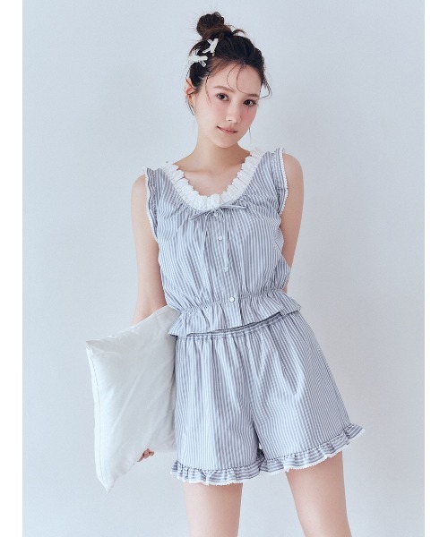 SNIDEL HOME パジャマ ルームウェア コットンフリルセットアップ