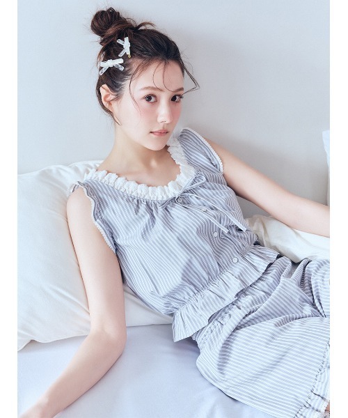 SNIDEL HOME パジャマ ルームウェア コットンフリルセットアップ
