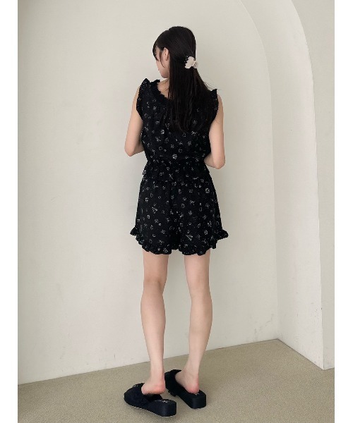 SNIDEL HOME パジャマ ルームウェア コットンフリルセットアップ