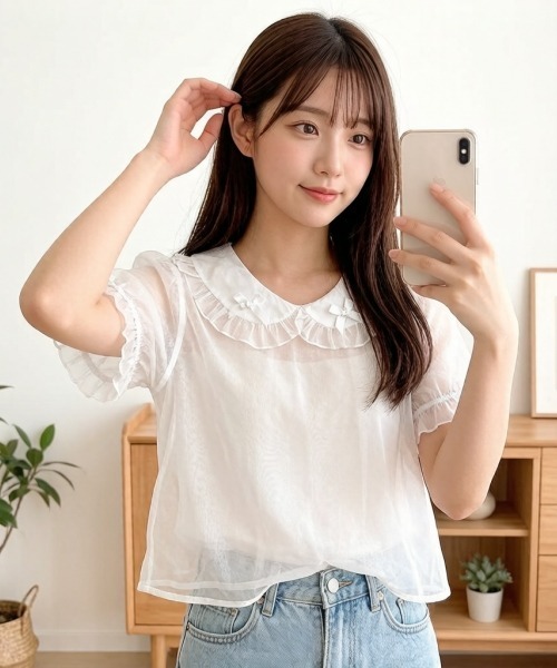 gossip!ロサンゼルス ブラウス シャツ 半袖 「Y2Kガーリー 