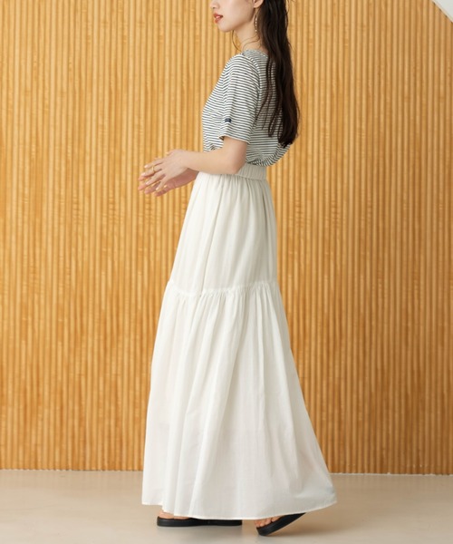 「hinari」 フレアスカート SMALL ホワイト レディース_画像9