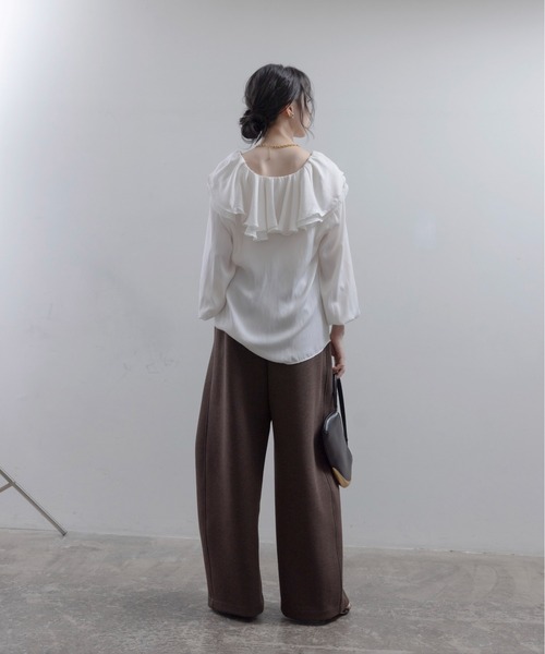 Eimee Law（エイミーロウ） ブラウス シャツ フリルカラー割繊ブラウス 