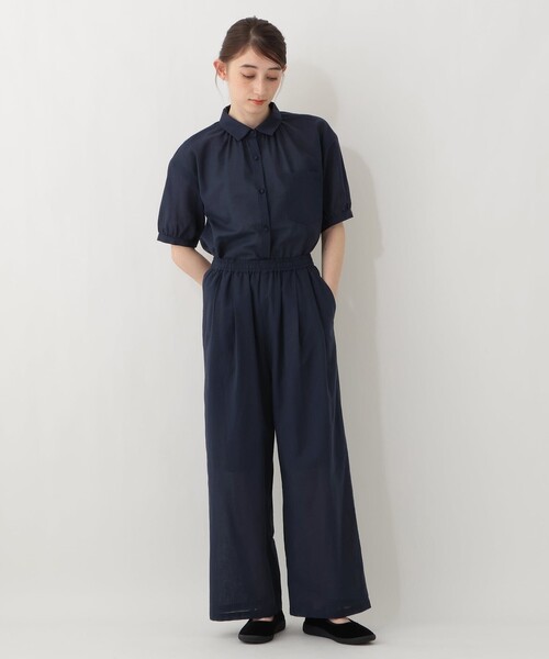 「Afternoon Tea」 半袖ブラウス MEDIUM ダークグレー レディース_画像6