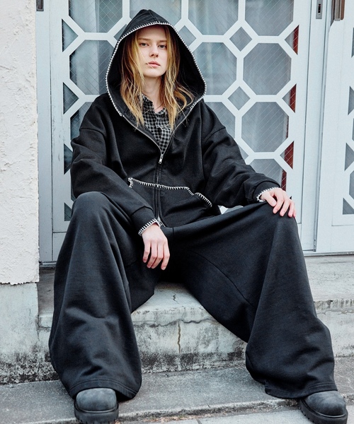 「ROCHEM」 ジップアップパーカー X-SMALL グレー メンズ_画像3