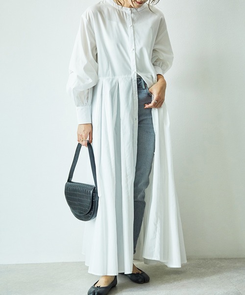 ワンピース シャツワンピース Yun Wearコラボ ボリュームスリーブサーキュラーフレアロング丈ワンピース Zozotown Paypayモール店 通販 Paypayモール