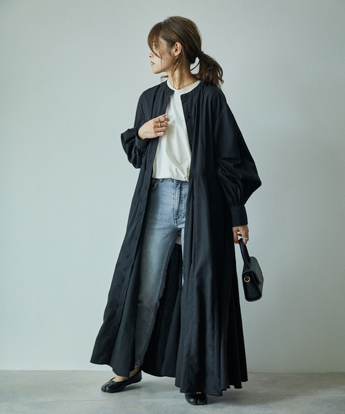 最安値限定SALE ワンピース シャツワンピース ボリュームスリーブサーキュラーフレアロング丈ワンピース ZOZOTOWN PayPayモール店 - 通販 - PayPayモール 定番新品