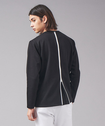 tシャツ 「NOIR」バックジッププルオーバー長袖Tシャツ メンズ