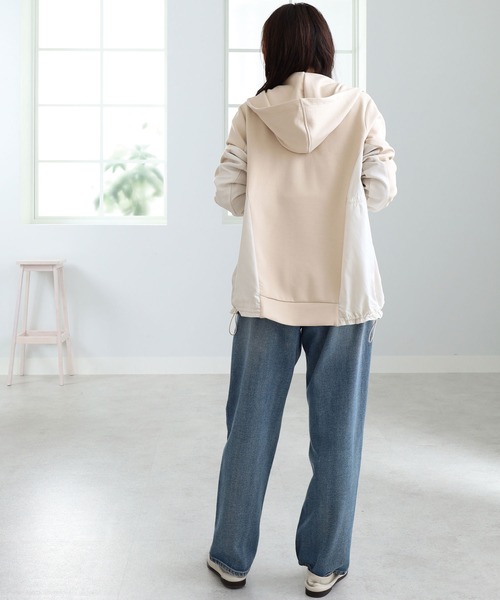 BELLUNA PLUS（ベルーナプラス） ブルゾン アウター 異素材切替フード