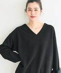 tシャツ エンボスVネックプルオーバー レディースの詳細画像5
