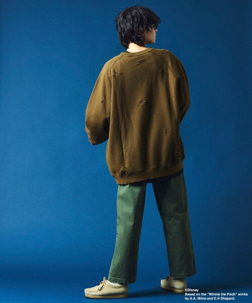 【USA製】Disney スウェット　プーさん　コスプレ　骨　黒　XL 最終売り尽くし】古着 90s USA製 Disney Pooh はちみつ大好き