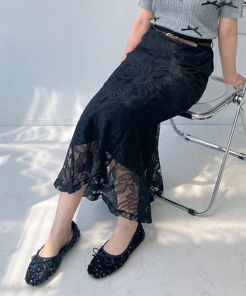AS KNOW AS（アズノゥアズ） スカート ベルト付ストレッチマーメイド