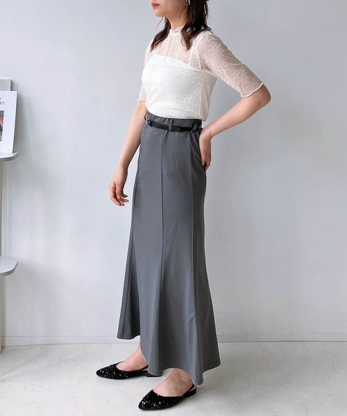 アズノウアズ スカート AS KNOW スカート ベルト付ストレッチマーメイドスカート