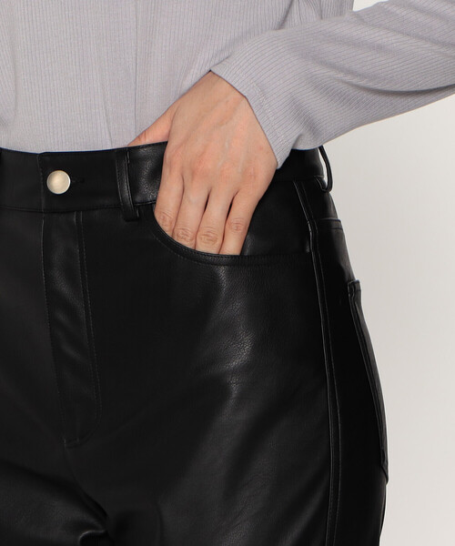 COMME CA ISM コムサイズム レザーパンツ 革パンツ COMME CA ISM（コムサイズム） パンツ フェイクレザー スリムパンツ