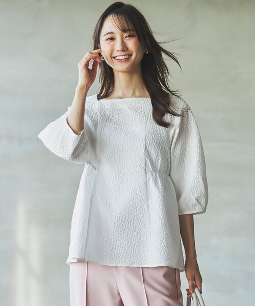 any SiS シャツ ブラウス 「洗える」フラワーエンボス any SiS シャツ ブラウス 「洗える」フラワーエンボス