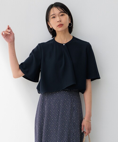 tシャツ 「洗える」ストレッチジョーゼット アシンメトリー カットソー レディース 23区 tシャツ 「洗える」ストレッチジョーゼット アシンメトリー
