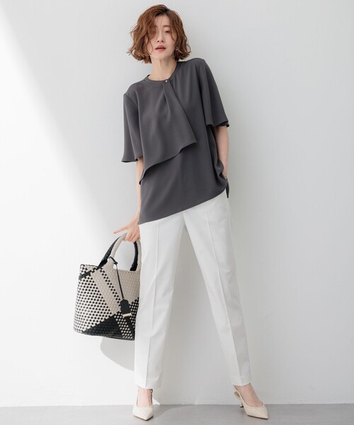 N°21 カットソー Tシャツ スウェットリボンデザイン アシンメトリー 36 N°21 ヌメロヴェントゥーノリボンデザインアシンメトリー