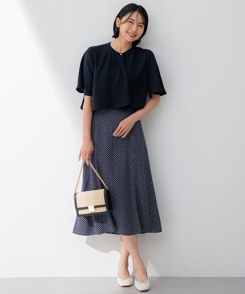 23区 tシャツ 「洗える」ストレッチジョーゼット アシンメトリー