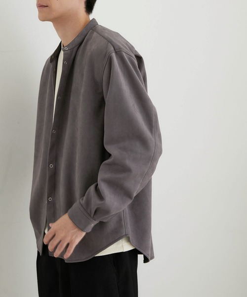 LE CERCLE par rope' シャツ PUスェードバンドカラーシャツ メンズ